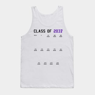 Class of 2037 Grow with Me Graduation First Day Handprints Tank Top